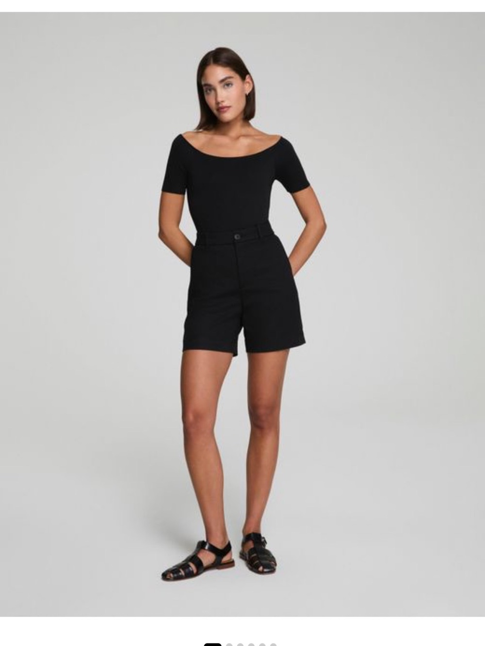 Spanx Women's Black Supersmoothtm Stretch Twill Short, 7"